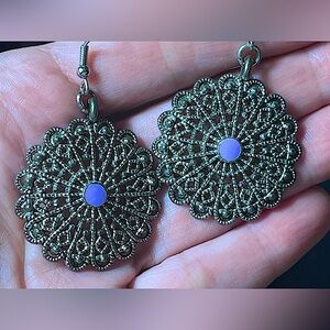 Bohemian Pattern Earrings with Lavender